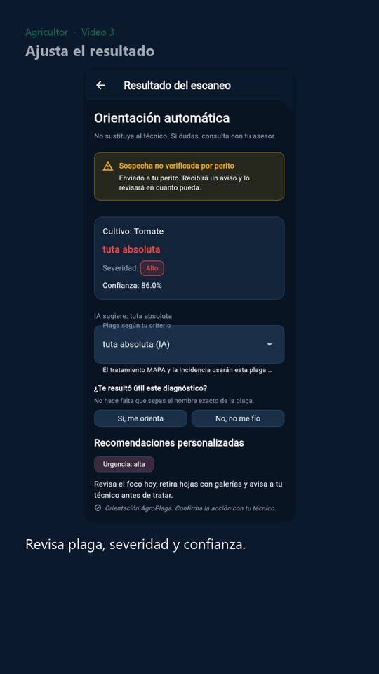 Resultado de un escaneo con plaga y severidad